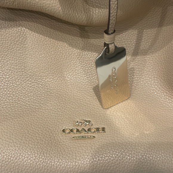Light tan Coach shoulder purse. Like new, used once. - Picture 2 of 7